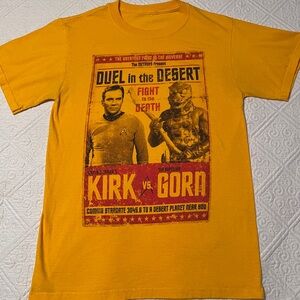 Star Trek Kirk vs Gorn Graphic T-Shirt Men’s Medium Sci-Fi Retro Tee